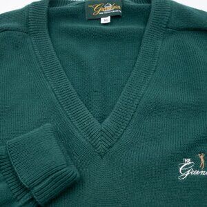 VINTAGE Greenbrier Resort Sam Snead Collection Green Cotton V Neck Sweater XL